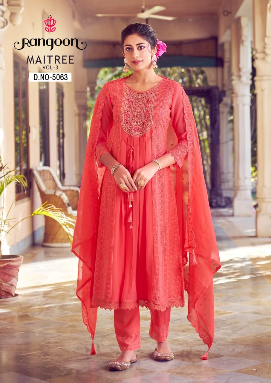 Rangoon Maitree Vol-03 Sifli Georgette Wholesale Readymade Salwar Suit Catalog — Wholesale Readymade Suit, Rangoon wholesale from Surat — view 4